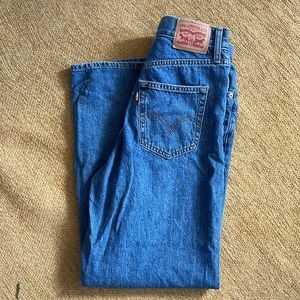 Levi’s super high waist straight leg jean